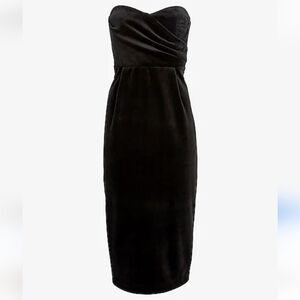 Express Velvet Sweetheart Neckline Strapless Midi Sheath Dress Sz XS NWOT
